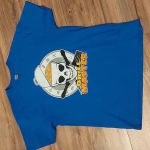 Gildan Blue Grill Master Skull Graphic Tee Sz L